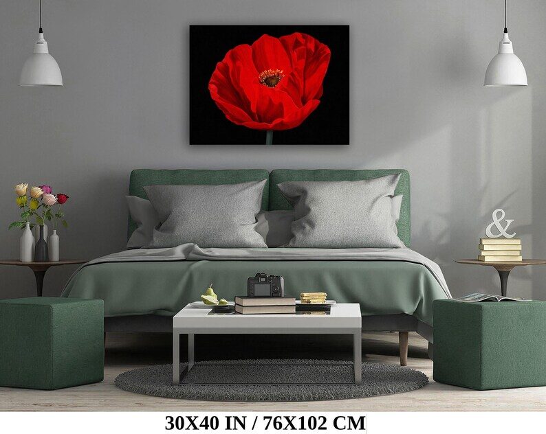 Red Poppy Flower Print Remembrance - Image 3
